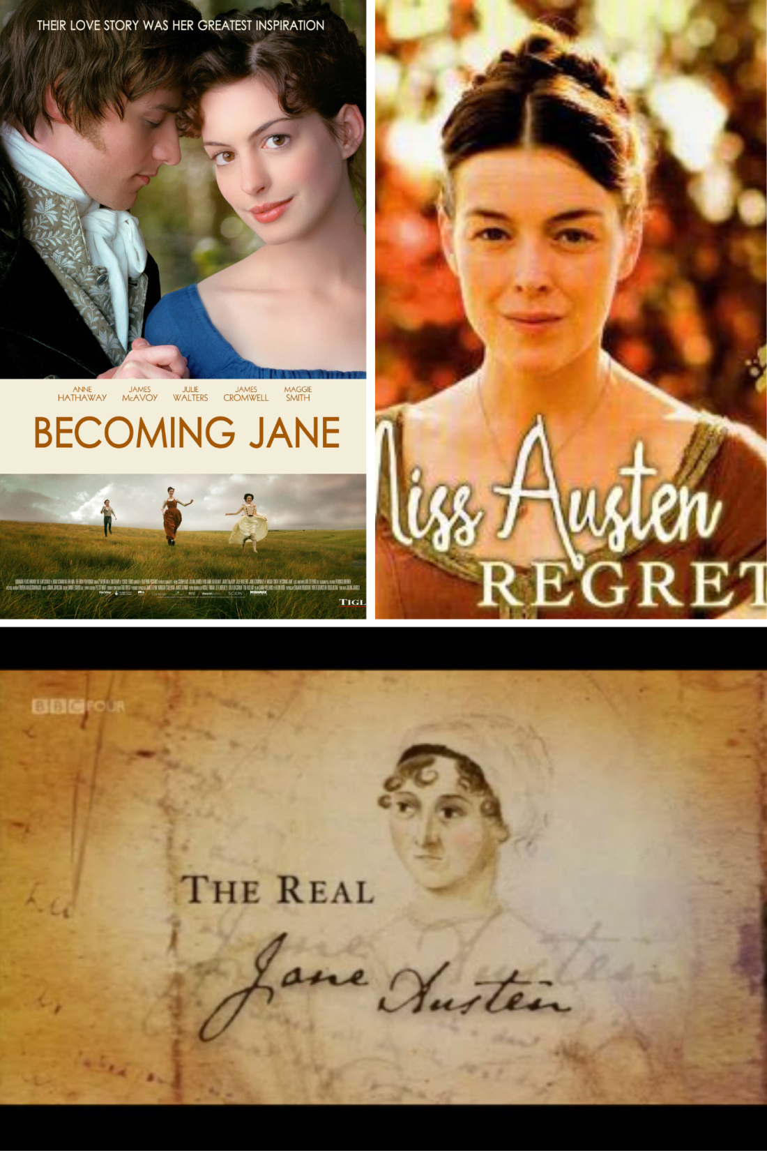 Montage of Jane Austen biopics